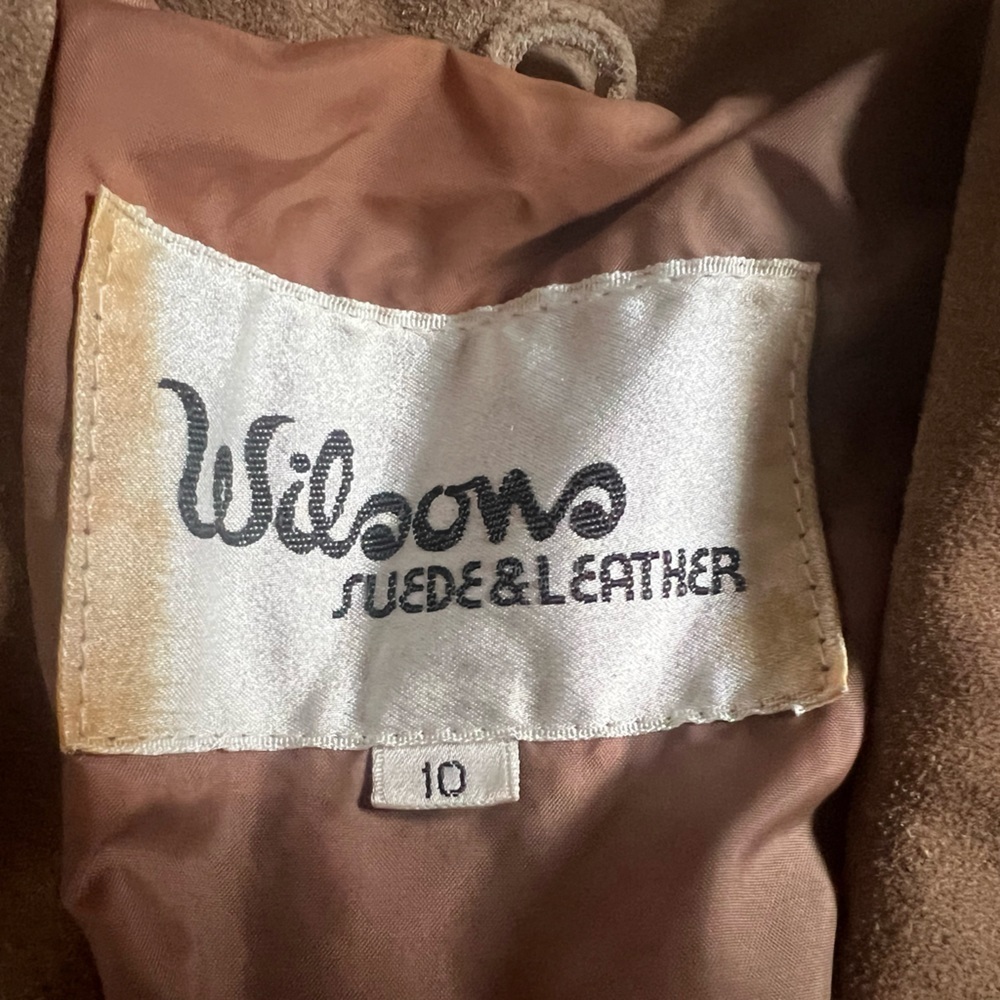 Vtg Wilsons leather suede puff sleeve peplum coat. 80s with a 40s vibe. Size 10 - Picture 9 of 14